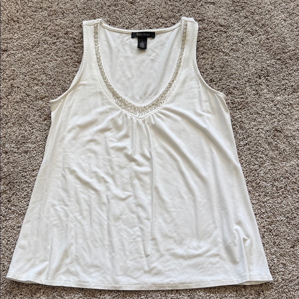 White House Black Market Ivory Sleeveless Top